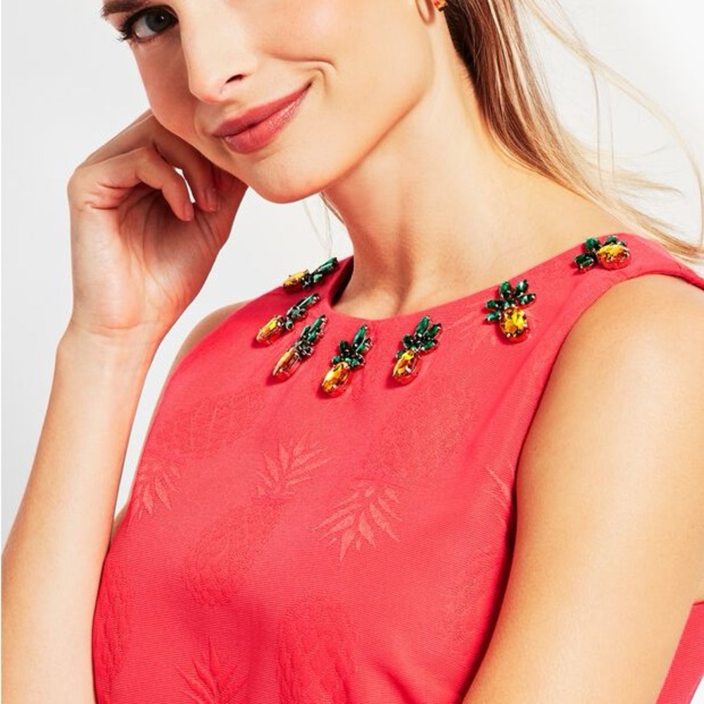 RSVP Occasions by Talbots PINEAPPLE-EMBELLISHED MATELASSÉ SHEATH DRESS